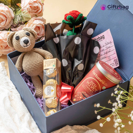 Crochet flower bouquet & Delight Gift Hamper