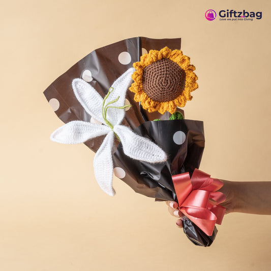 Crochet Lily & Sunflower Bouquet