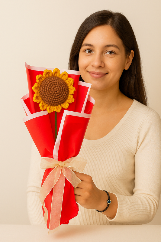 Crochet Sunflowers Bouquet