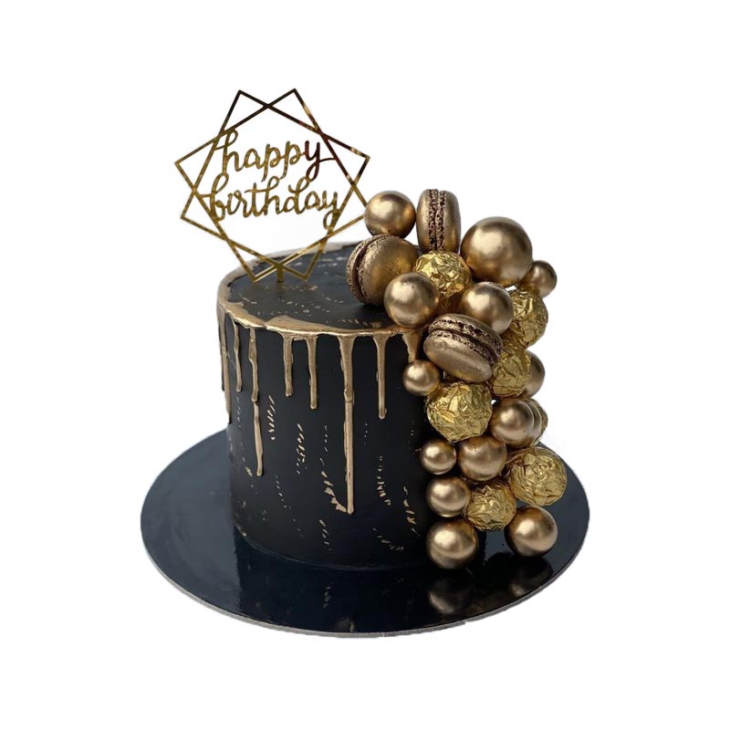 Black & Gold Birthday Cake