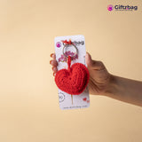 Crochet Heart Amigurumi Keychain