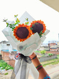 2 Sun Flowers : Modern Crochet Sunflower Masterpiece