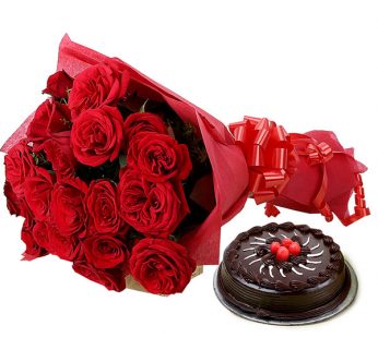 Red Roses N Chocolaty Love