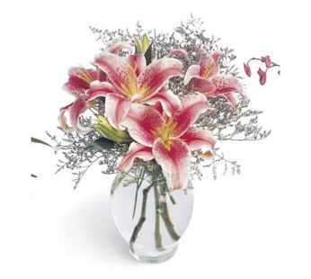 Pink Lilies vase