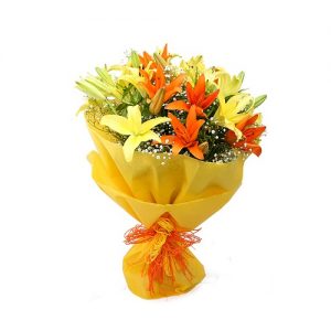 online Lily flowers bouquets delivery in India