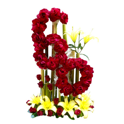 numeric flowers arrangement