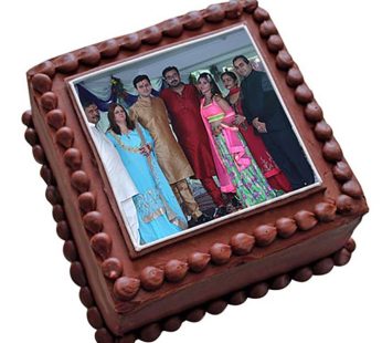 Square Chocolate Photo Cake