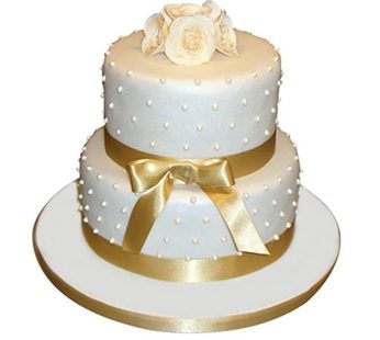 Wedding 2 Tier Fondant  Cake