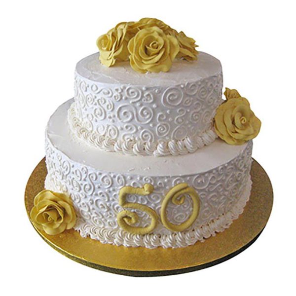 Anniversary Fondant 2 Tier Cake