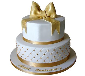 50Th Anniversary Fondant 2 Tier Cake