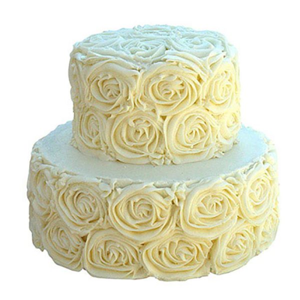 White Rose 2 Tier Cake