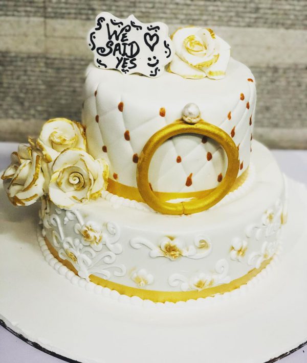 Engagement Ring cake 2 Tier