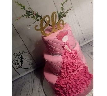 Pink Theme Weeding cake with 3 Tier