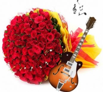 50 Roses Bunch with Guitarist at Home