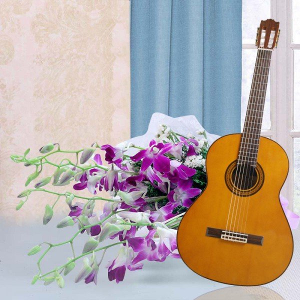 Flowers with Guitarist at Home