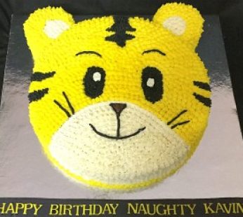 Tiger Theme Birthday Cream Cake