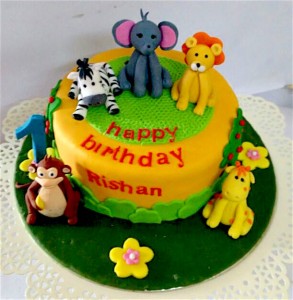 Happy Birthday Animal Theme Cake