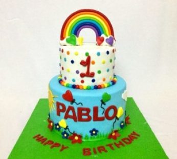 Rainbow theme Birthday cake