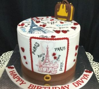 I Love Paris Designer Birthday Cake