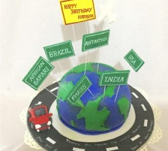 Around the World Theme Cake