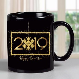 New Year Black Mug