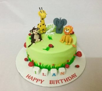 Happy Birthday Cake Animal Theme Cake