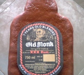 Old Monk Bottle Cake