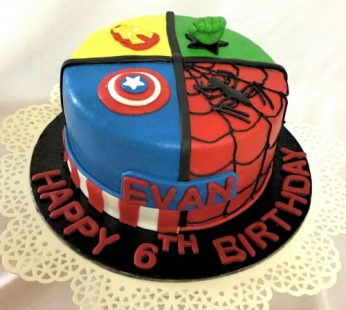 6th Birthday Avengers theme Cake