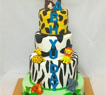 1st Birthday Cake Animal Theme Cake