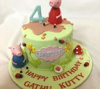 4th birthday Peppa Pig cake
