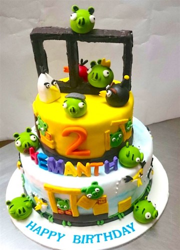 2nd Birthday Angry Birds Theme Cake