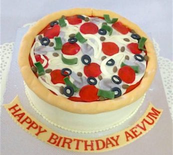 Pizza Theme Birthday Cake