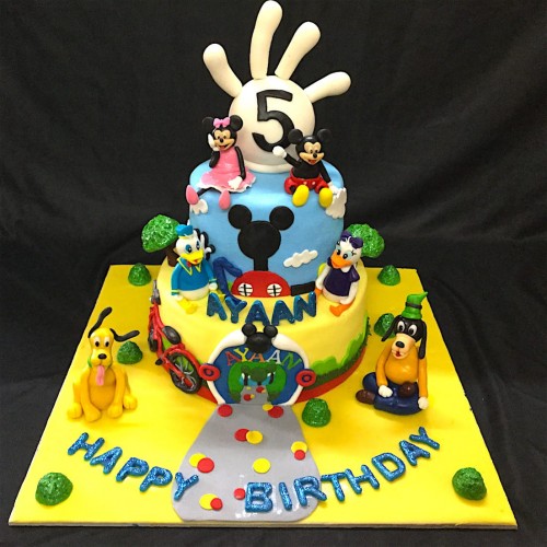 5th Birthday  Mickey Team theme Cake