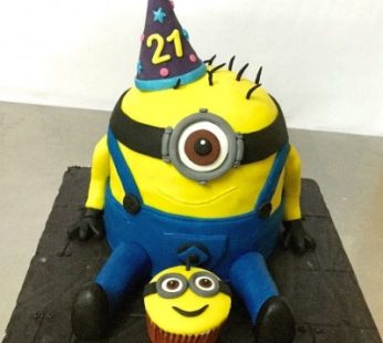1st Birthday Minion theme cake