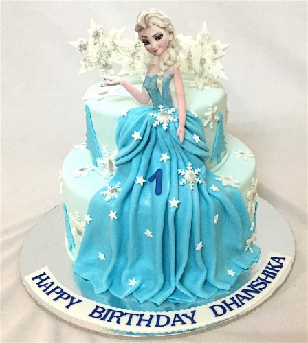 1st Birthday Elsa Frozen Cake