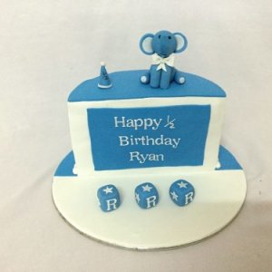 Half Birthday Cake Elephant theme