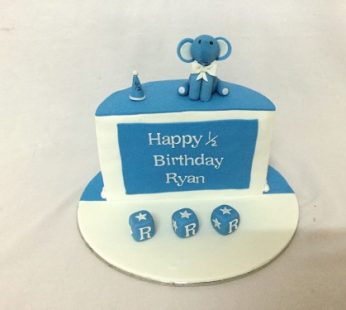 Half Birthday Cake Elephant theme