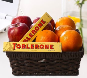 FRESH FRUITS BASKET WITH TOBLERONE CHOCOLATE