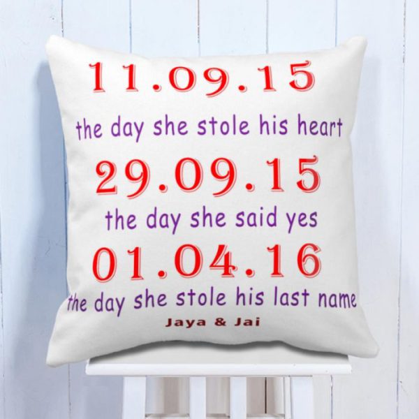 Personalised Cushion Memorable Days With Love