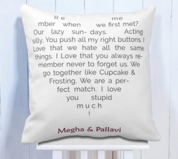 Personalised Cushion For Met My Love