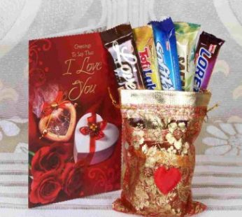 Imported Chocolate Bars With I Love You Greeting Card