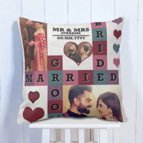 Personalised Cushion Mr.& Mrs With Dates