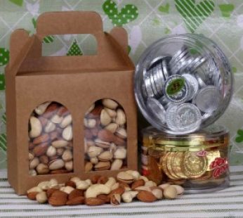 Assorted Dry Fruit With Sliver And Gold Chocolate Coin