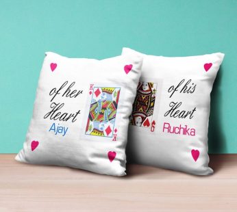 Personalised Cushion King and Queen  – Set of 2