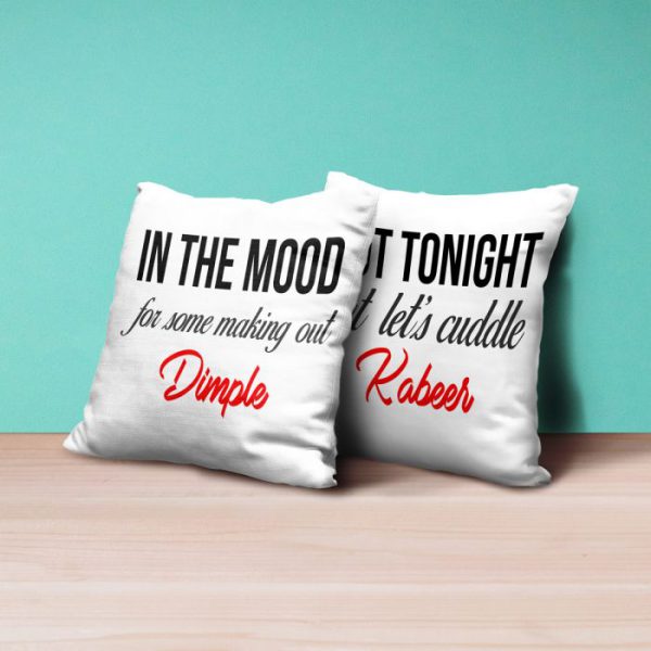 Personalised Cushion For In The Mood - Set of 2