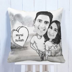 Personalised Cushion Amazing Couple Caricature