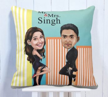 Personalised Cushion Love Forever Caricature