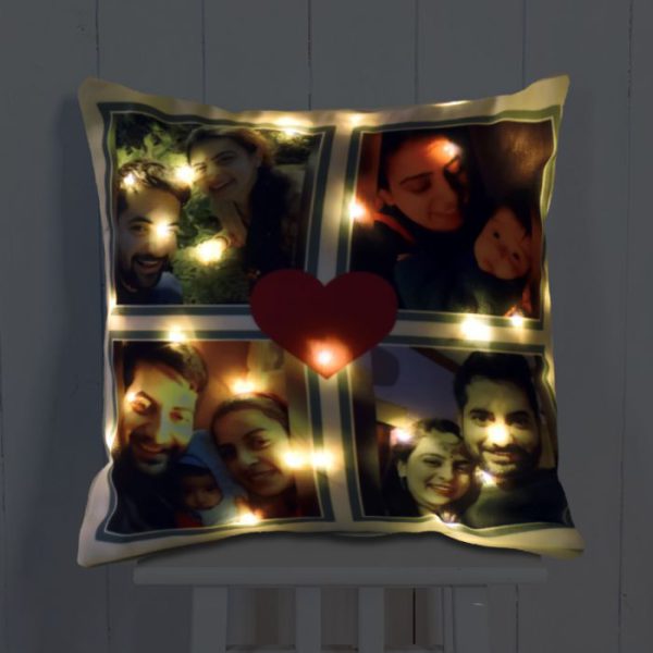 Personalised Cushion Love LED Photo