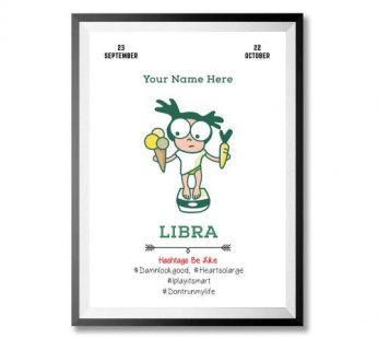 Personalised Libra Hashtag Poster Frame
