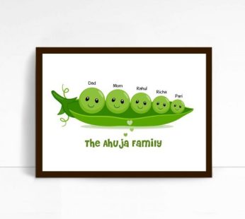 Personalise Peas In A Pod  Family Poster Frame